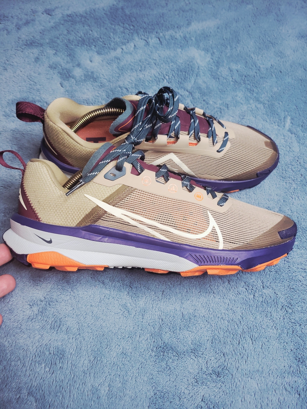 Nike React Terra Kiger 9 Trail Running Shoes Size 10.5 Khaki Orange